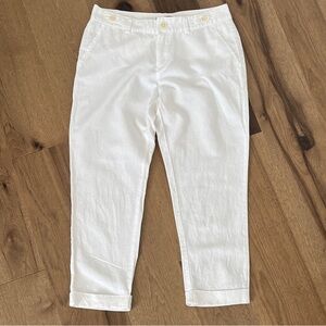 Banana Republic Factory White Linen Crop Pants - Size 4 - New Condition